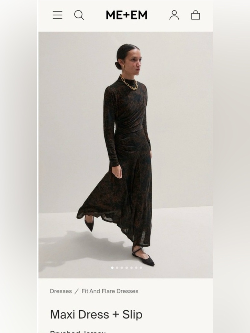 ME+EM Black Floral-Print Maxi Dress